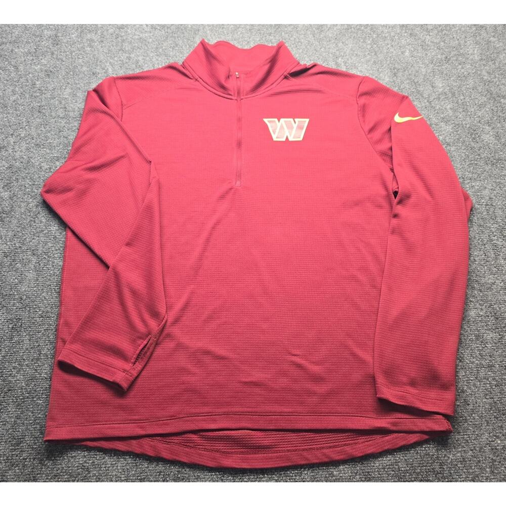 Nike Men's Burgundy Washington Commanders Sideline Dri-FIT Half-Zip Pullover XL